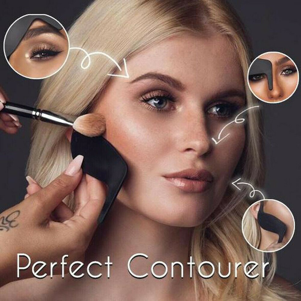 1pc Contour Stencil for Makeup Brush Sets Eyebrow Shaper Card Face Cheek Nose Makeup Model Portable Makeup Tools Beauty