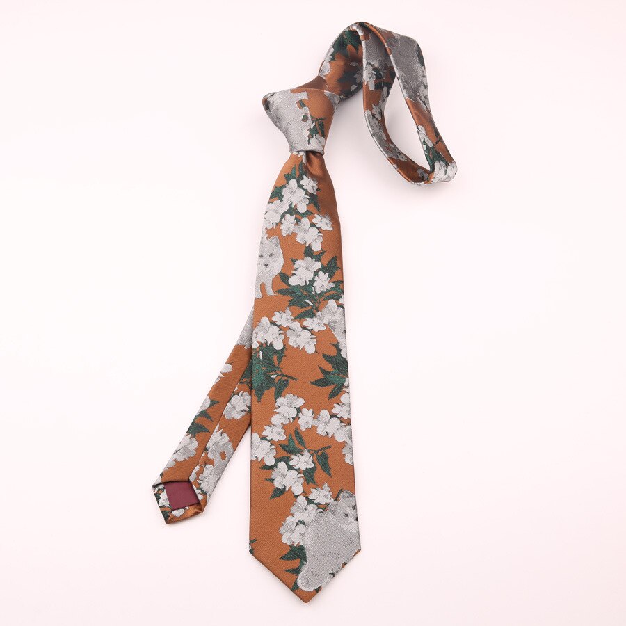 Linbaiway-corbatas de Jacquard con estampado Floral para hombre, corbatas delgadas para boda, de negocios