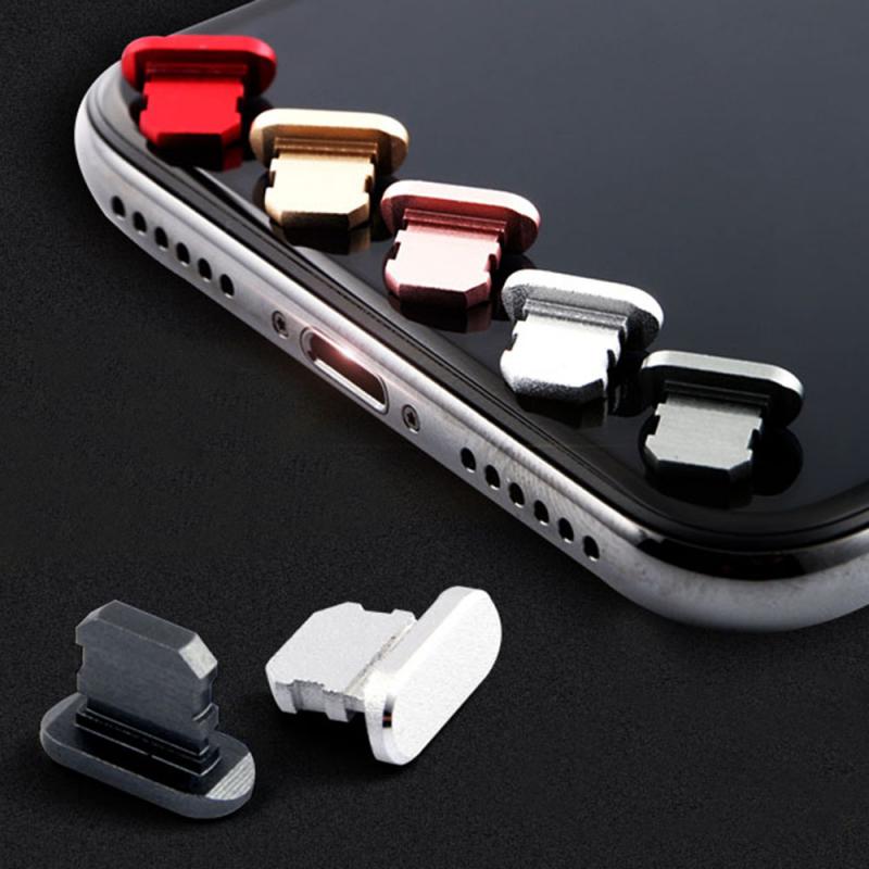 Met Metal Anti Dust Charger Dock Plug Poort Opladen Stopper Cap Zachte Behuizing Slim Tpu Case Cover Voor Iphone