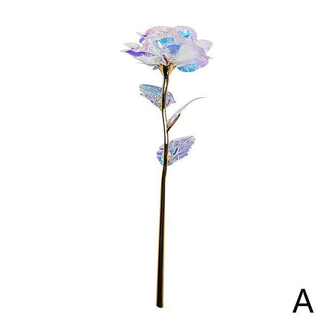 1Pc Valentine's Day 24K Aluminum Foil Rose Gold Rose Lasting Eternal Love Wedding Decoration Lover Lighting Rose