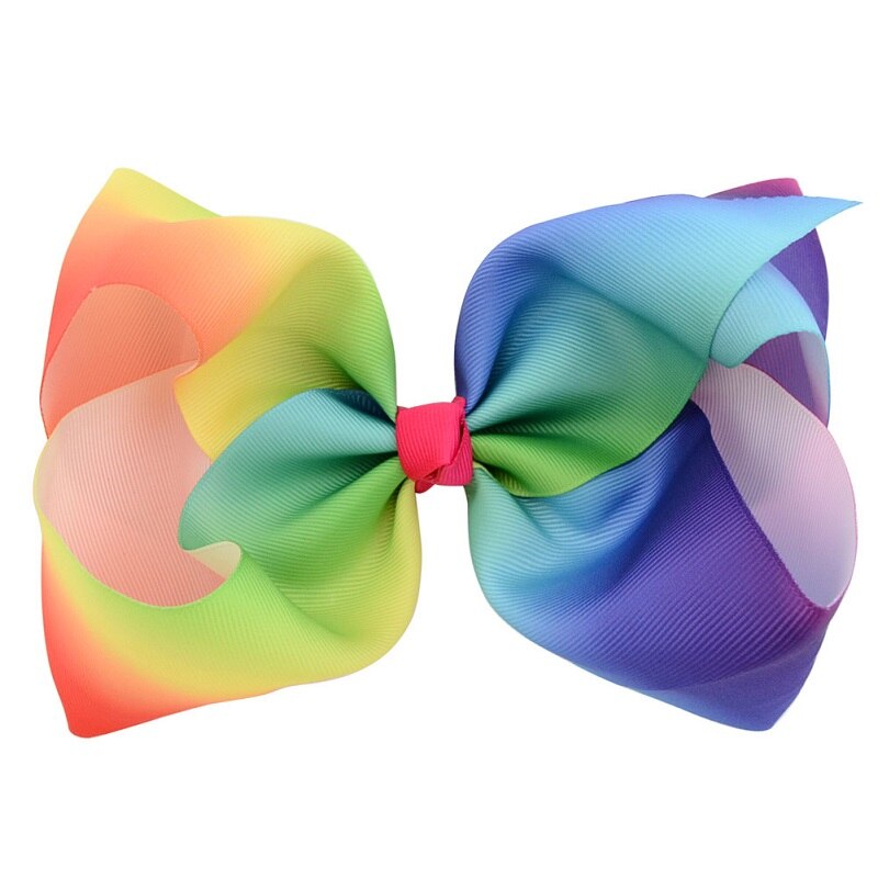 Épingles à cheveux pour filles | Gros nœud arc-en-ciel coloré imprimé grain, pince de cheveux, accessoires de cheveux pour enfants, fait à la main: D