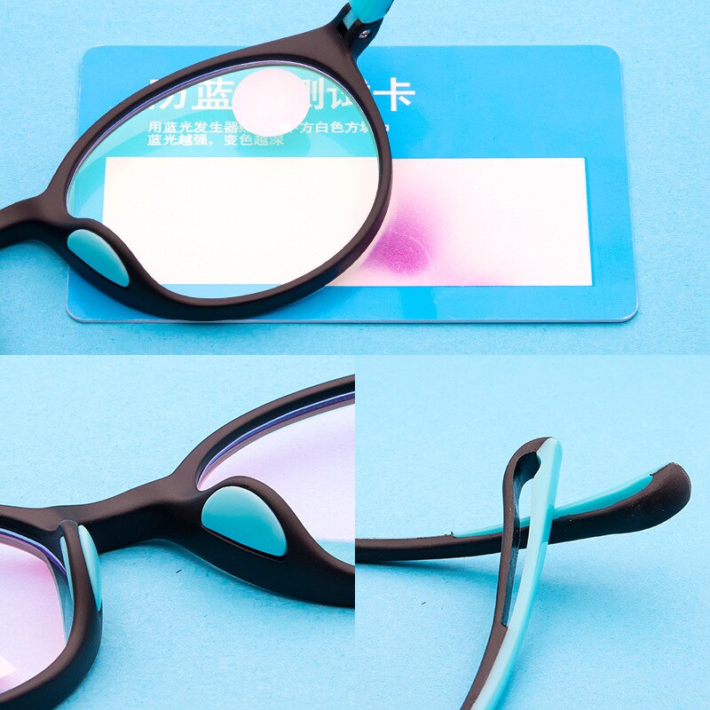 Gafas ovaladas de luz azul para niños, lentes con montura óptica, bloqueo transparente, antirreflectante, para ordenador, de 8 a 12 años,