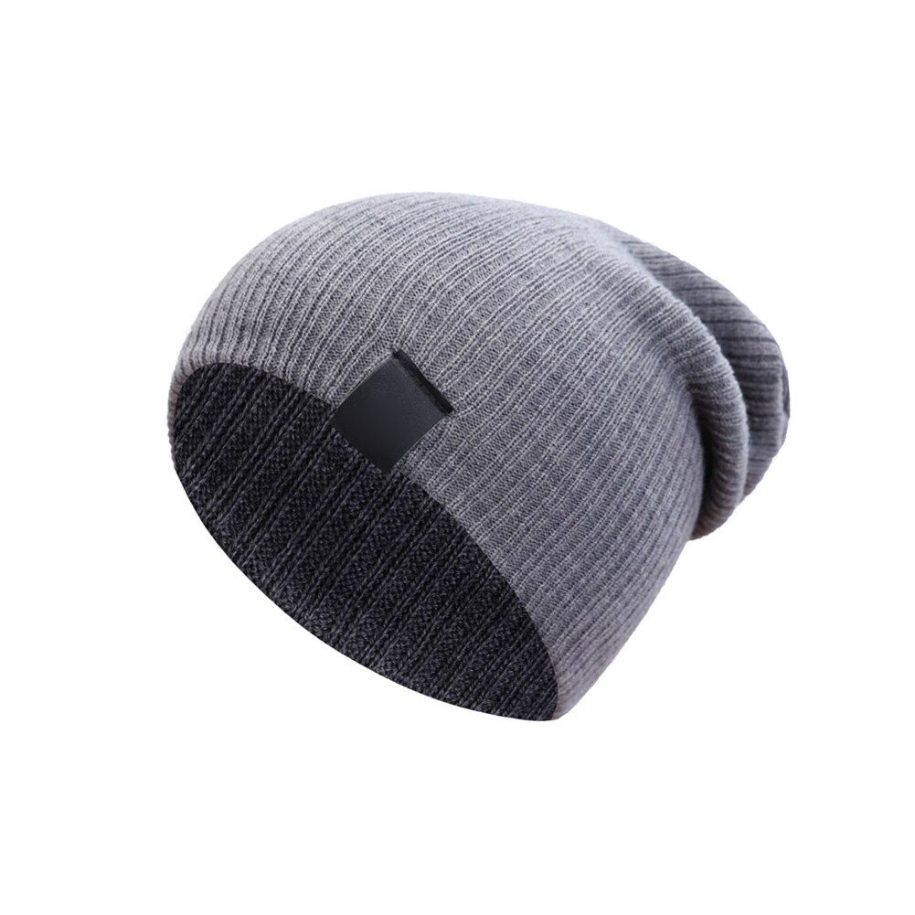 Men Women Winter Beanies Cap Outdoor Bonnet Skiing Hat Soft Knitted Hat MVI-ing: Gray