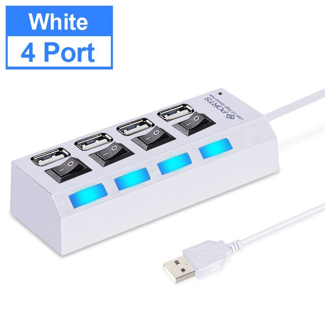 USB HUB 3.0 HUB USB Splitter Multi USB 3.0 2.0 HUB USB3.0 4/ 7 Port Multiport Hub PC Accessories With Power Adapter for Computer: 4 port 2.0
