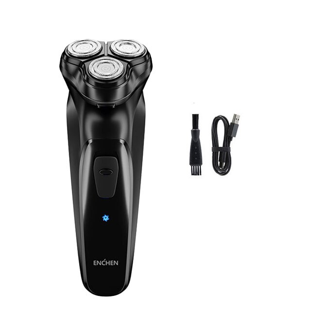 Rasoir électrique Enchen rasoir homme 3 lames lavable type-c tondeuse à barbe Rechargeable machine de découpe rasoir électrique Portable: Blackstone Black