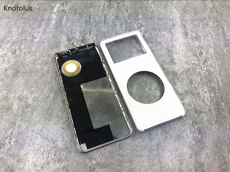 Knotolus vit frontplatta silver metall bak skal fodral skal för ipod nano 1st gen 1gb 2gb 4gb