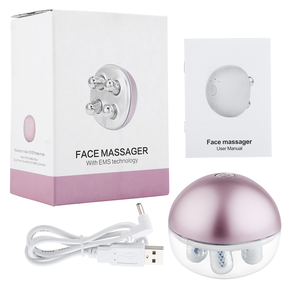 3D Gezicht Massager Roller Facelift Massage Microcurrents Facial Lifting Roterende Rimpel Verwijderen Draai Anti Rimpel Huid Schoonheid