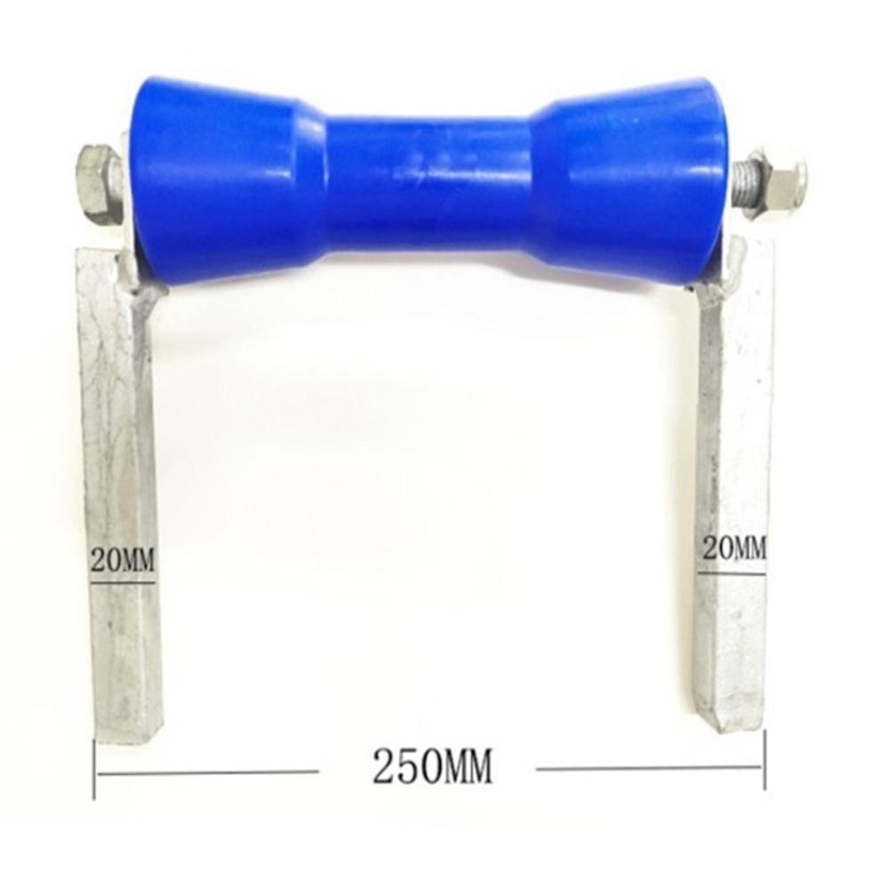 Rouleau de quille de remorque de bateau PE en plastique dur bleu de 8 pouces, auto-centrant de 200mm avec pièces d&#39;accessoires de boulons