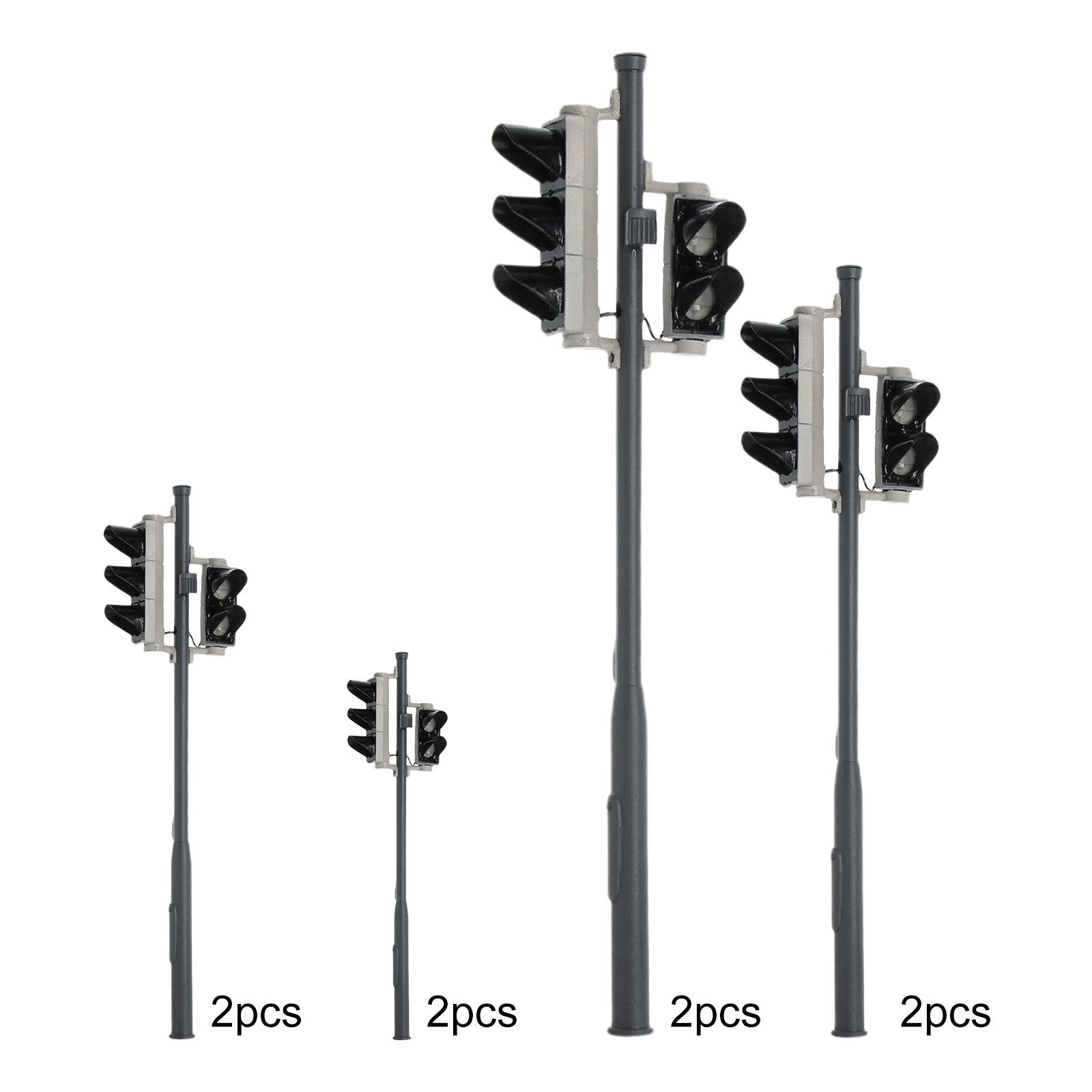 2x Plastic Model Traffic Light Road Crossing Block Signal Light Railway for Railroad Layout i Scale O Scale Ho Scale Oo Scale