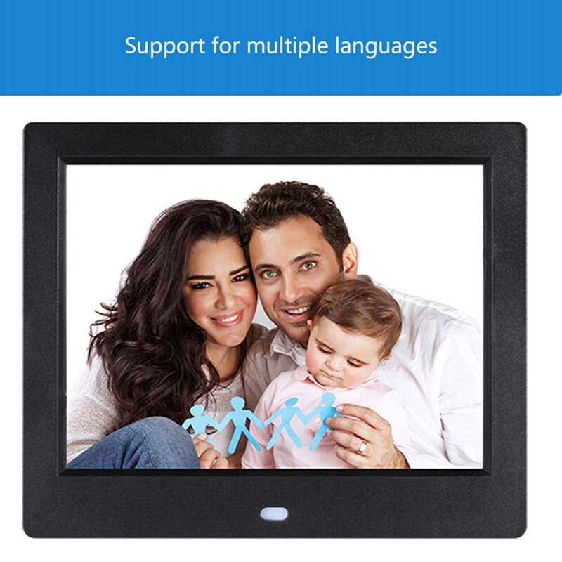 -Stand-Alone Desktop Clock Machine 8 Inch Digital Photo Frame Calendar Alarm Clock HD Clock Machine Photo Album-US PLUG