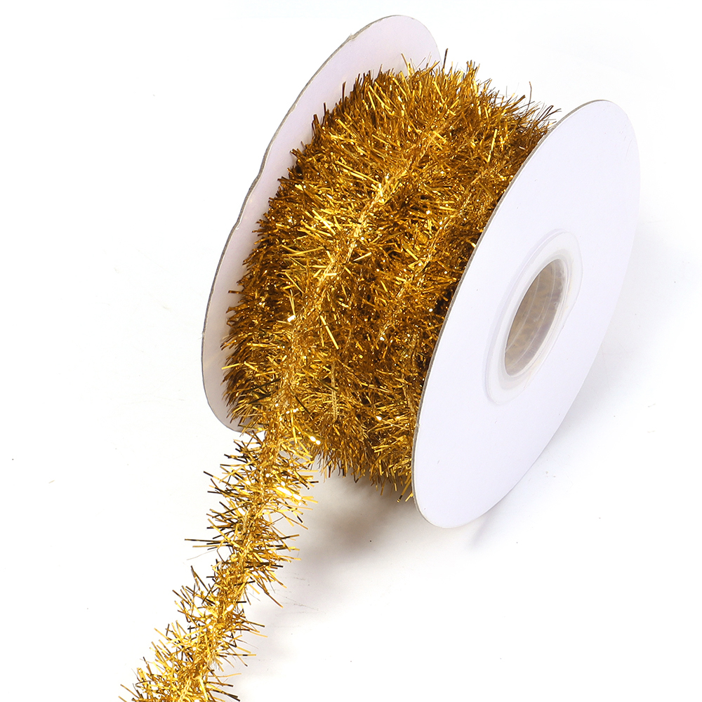 10 Meter Weihnachten Band Girlande Stock Folie Lametta funkeln metallisch Weihnachten Baum Verpackung Bänder Ornamente DIY Neue Jahr Party Dekor: Olive