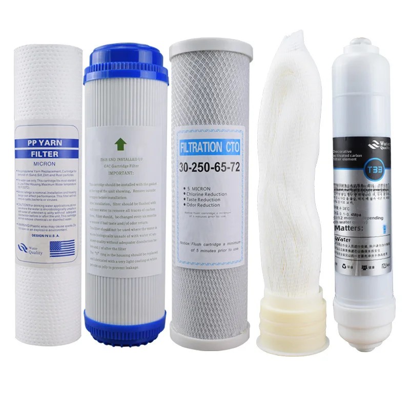 Universal 10-Inch Water Purifier Filter Cartridge Set Annual Pack PP Cotton Particle Activated Carbon Purification Equipment Acc