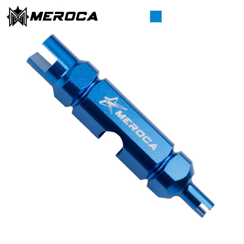 Meroca mtb mountainbike schrader ventilværktøj presta iamok forlængerstang demontering reparationsnøgle: Blå