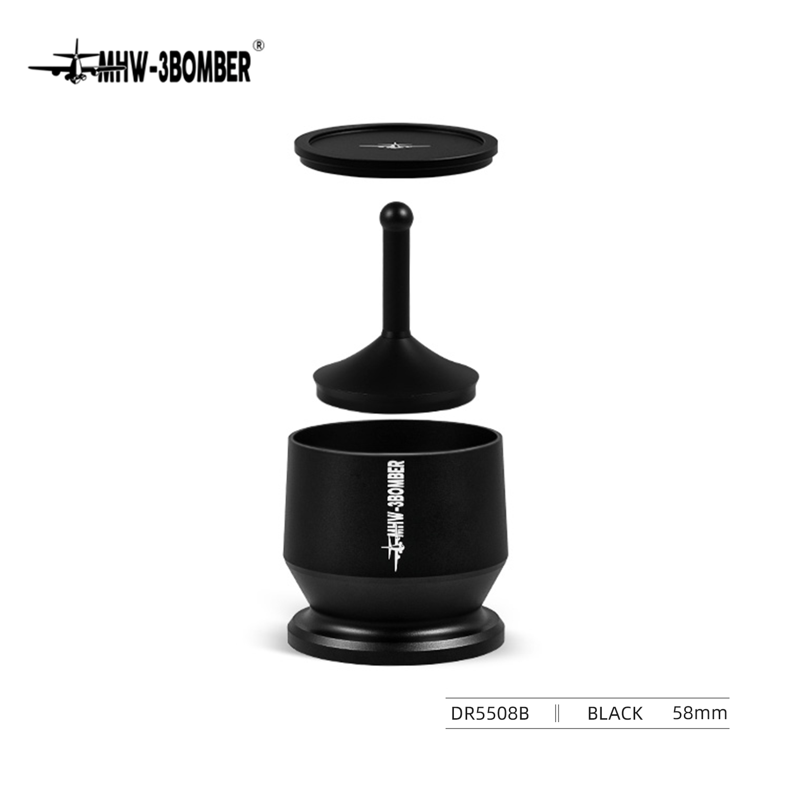 MHW-3BOMBER Kubek dozujący espresso z mieszadłem Lejek dozujący kawę ze stopu aluminium Pasuje do 51-54/58MM Portafilter Akcesoria do kawy: Nudne