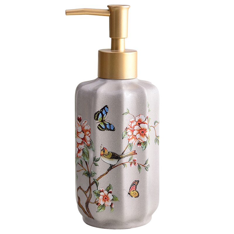 Newyearnew 1 stuk keramische handwasfles vloeibare emulsie zeepdispenser retro badkamerdecoratie accessoires