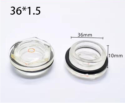 16/18/20/22/24/26/27/30/33/36/42mm*1.5 gevinddiameter luftkompressorindikator plast sekskant olievæskeniveau skueglas: Grå