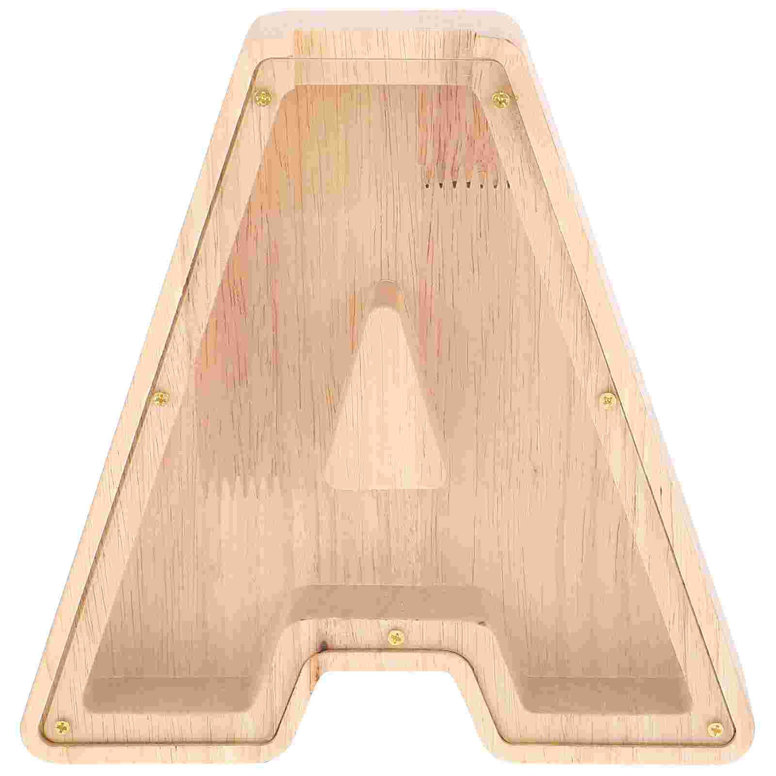 English Letter Saving Pot Wood Coin Bank Funny Letter Desktop Ornament: 18.2x18cm