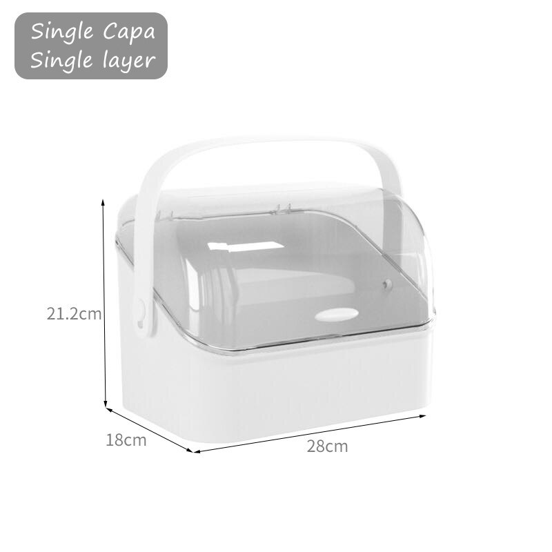 Box Make-Up Organizer Voor Cosmetica Grote Capaciteit Met Deksel Houder Sieraden Waterdicht En Stofdicht Yoro: Single-deck