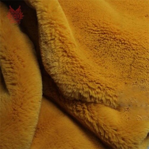 Di alta qualità 1cm peluche della pelliccia del faux tessuto per il cappotto di inverno del coniglio del faux dei capelli del tessuto del panno per il FAI DA TE il trasporto libero 160*50cm 1 pezzo SP3931: giallo per pic