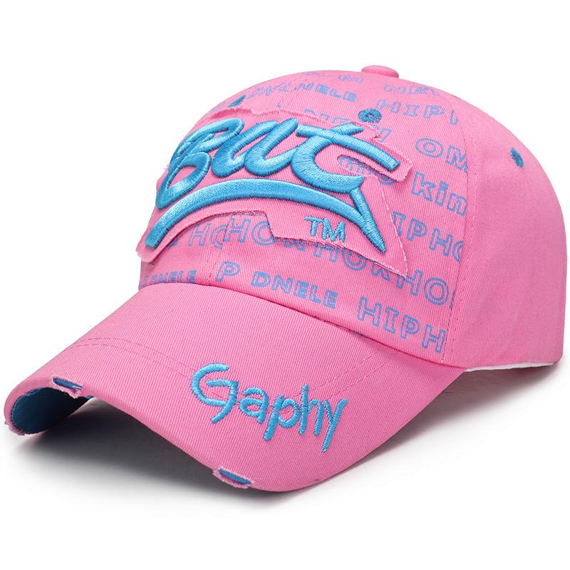 Unissex carta bordado snapback chapéus de tênis de beisebol ao ar livre esportes boné masculino feminino protetor de sol hip hop cabido curvo aba chapéu: Rosa