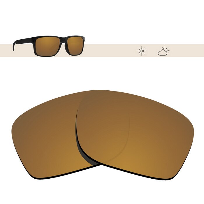 Glintbay Gepolariseerde Vervanging Zonnebril Lenzen Voor Oakley Holbrook-Meerdere Opties: Bronze Gold Mirror