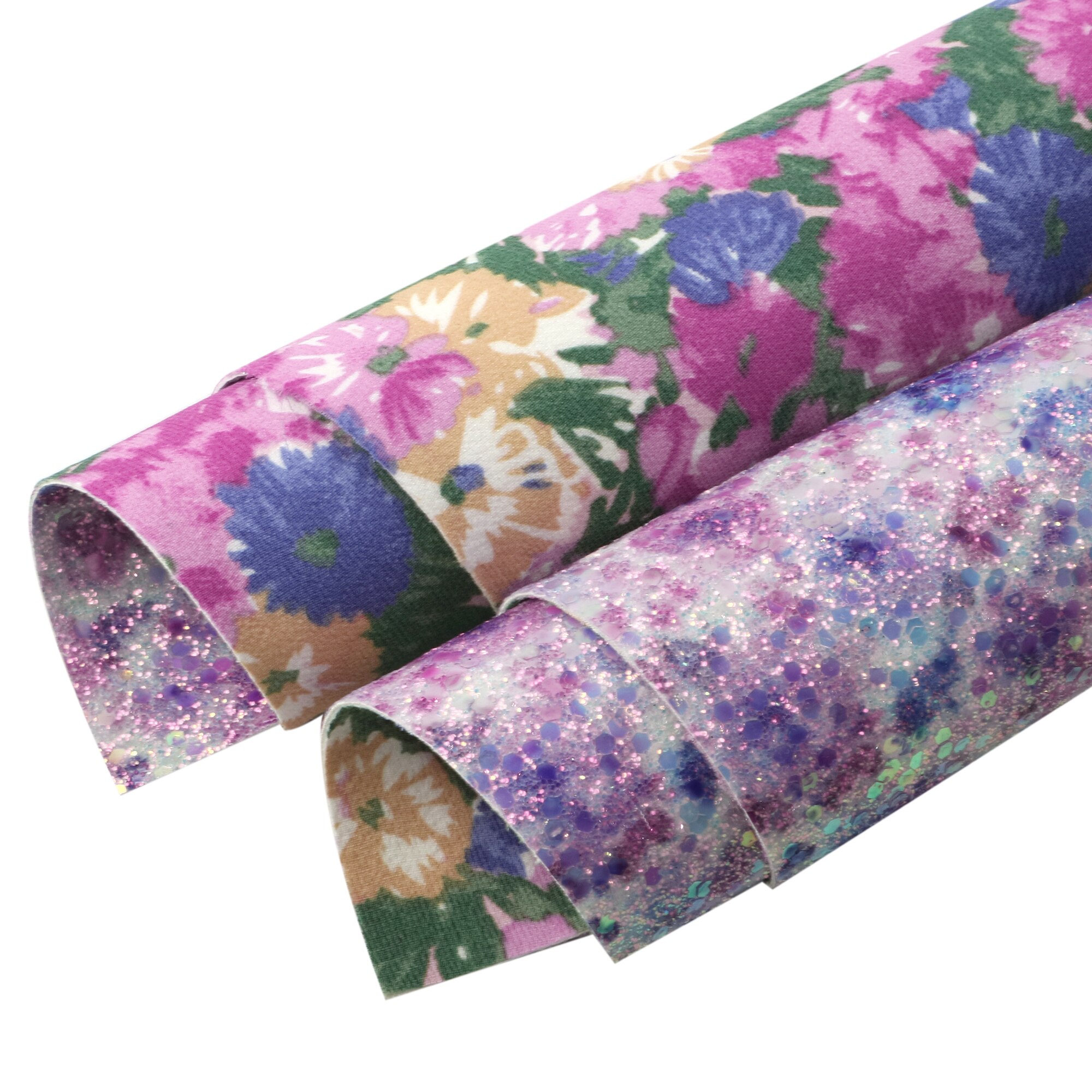 Hojas de cuero de imitación de doble cara y tela, estampado Floral de abeja, caramelo, cuero brillante, grueso, 20x33cm para pendientes DIY: 1144527001