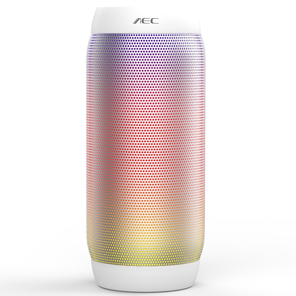 Aec Kleurrijke Waterdichte Led Licht Draagbare Bluetooth Speaker Bq-615 Pro Draadloze Super Bass Mini Speaker Knipperende Lichten Fm: White 615 Pro