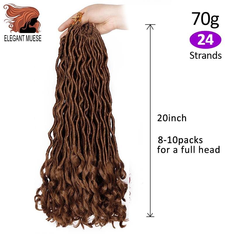 MUSES Crochet Hair Extensions Bohemian Faux Locs Curly Crochet Braiding Hair Synthetic Hair Ombre Braids