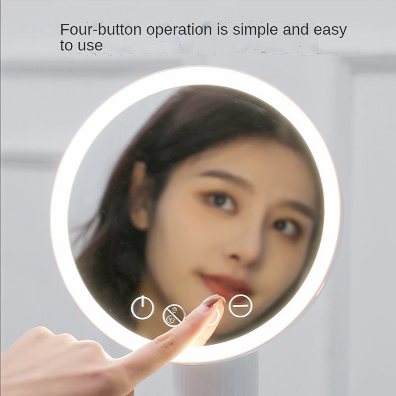 Lusterko kosmetyczne z podświetleniem doprowadziło z lampą komoda akademik ambona ambona netto czerwony świetlny wypełnij światło lustro małe ins wiatr