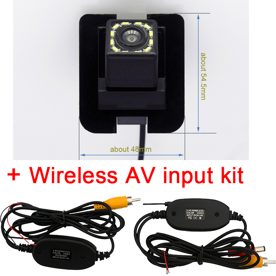 Caméra de recul pour voiture, pour Mercedes Benz W204 W212 W221 S600 S550 S500 S450: 12led Wireless