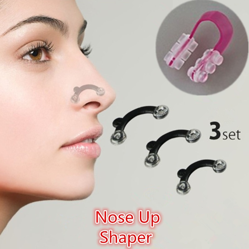 1 Set Women Nose Up Lifting Shaper Nose Bridge Straightening Beauty Clip Corrector Face Massage Tool 3 Sizes No Pain