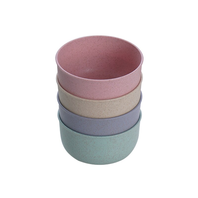 Eco-friendly Wheat Straw Children Rice Noodle Salad Bowl Household Tableware Plate Snacks Dish Eco-friendly Kitchen Tableware