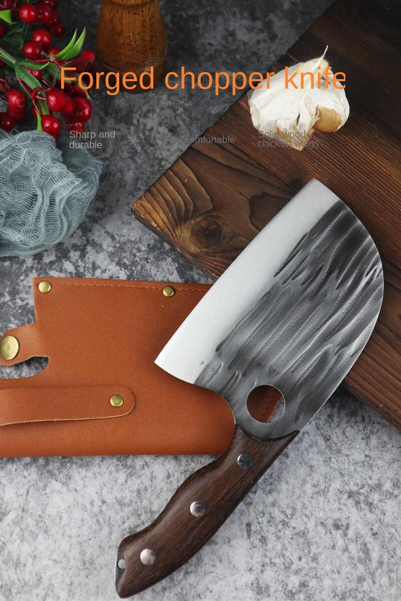Stainless Steel Chef Knife Handmade Forged Sharp Cleaver Wide blade Butcher Knife Utility Vegetable Knives