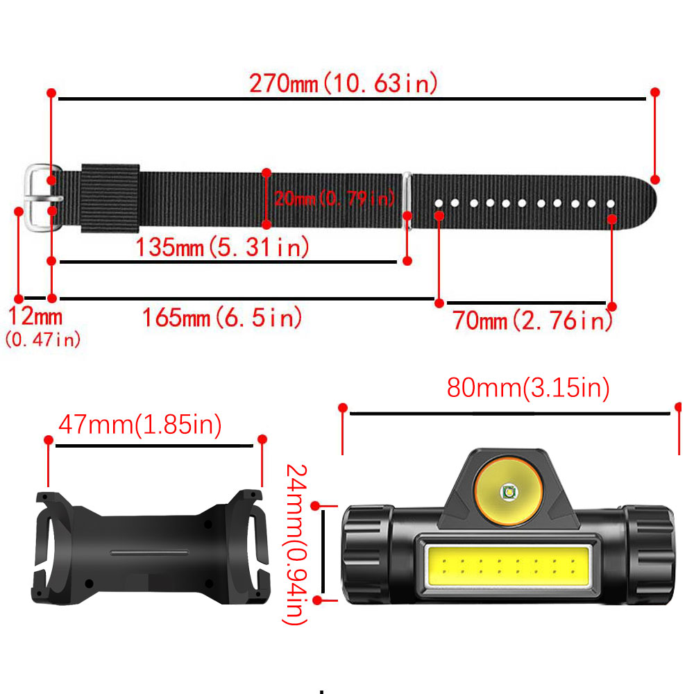 Magnetisk led-dæmpning bærbar lys armbåndslampe nat cykling løb fiskelampe armbånd armbåndslampe lommelygte
