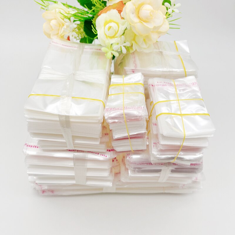 500Pcs Poly Plastic Bags Opp Tassen Zelfklevend Seal Opp Cellofaan Duidelijke Zak Kleine Pouches Voor Verpakking opbergtas