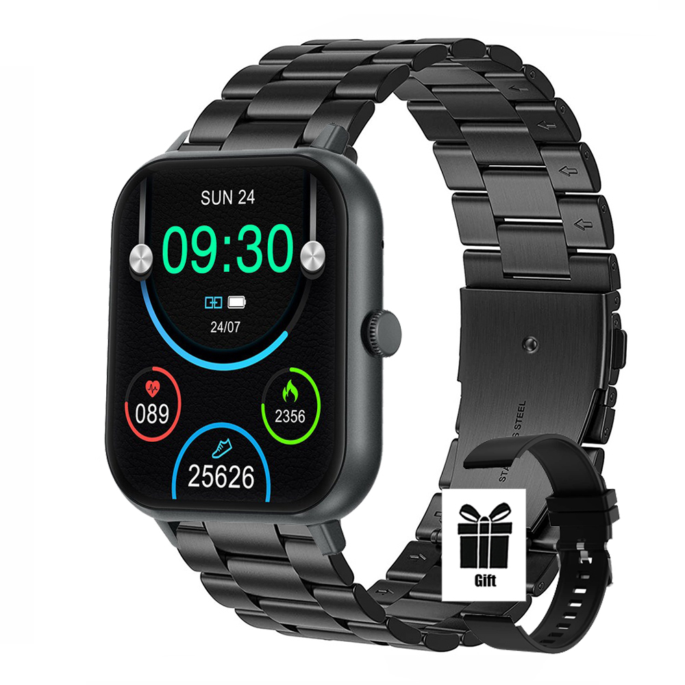 Nowe luksusowe smartwatchi mężczyźni pełny ekran połączenie Bluetooth prezent walentynkowy budzik niestandardowe zdjęcie zegarek śledzący zdrowie kobiety 2025: Różowy