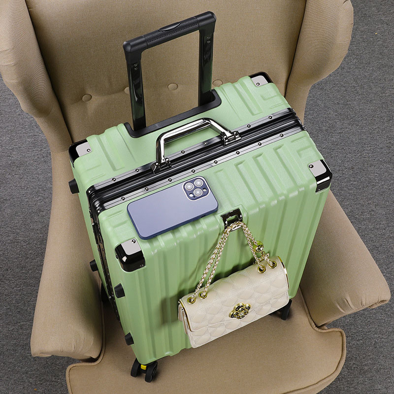 Aluminum Frame Suitcase Universal Wheel Boarding Rolling Luggage Lightweight Trolley Case Combination TSA Lock 20/22/24/26 Inch: black / 26Inches 650mm