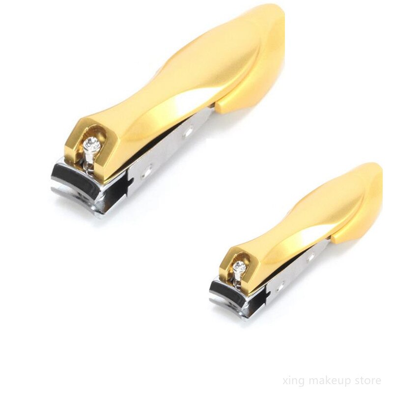 Stainless Steel Nail Clippers Trimmer Cutters Paronychia Nippers Toe and Finger Nail Cutters Manicure Tool 30#10: 2pcs gold