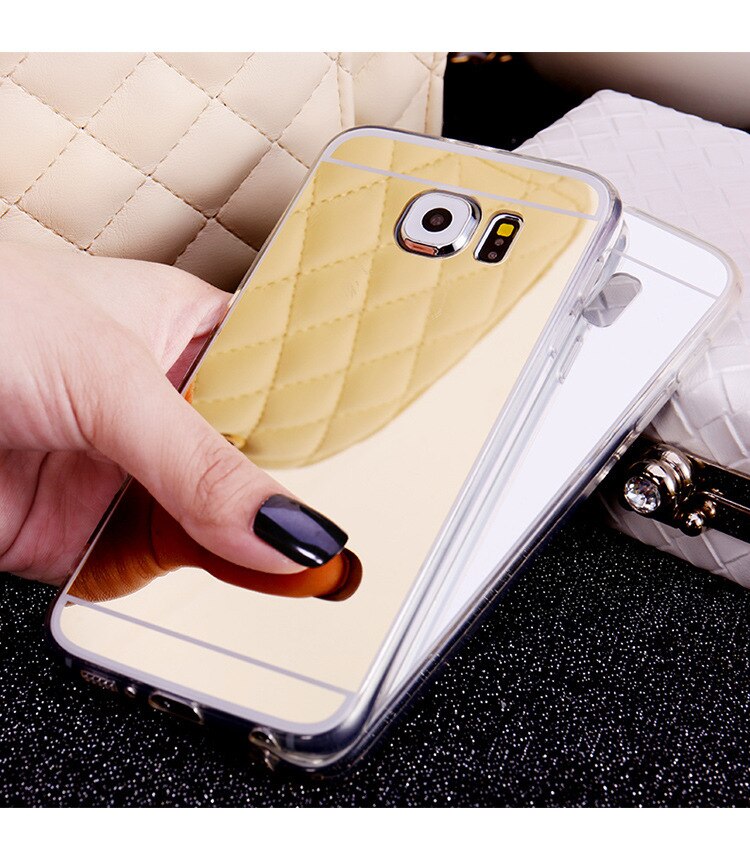 Triseoly luxe roségouden spiegelhoes voor samsung galaxy  s3 s4 s5 a5 a6 a7 a8 j1 ace  j120 j2 j5 j7 m10 m20 cover case
