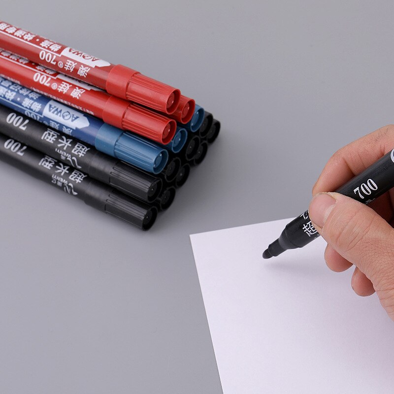 10PCS Fast Dry Marking Oily Large Head Black Marking Pen