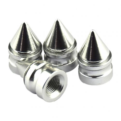 Válvula de aire para neumático de coche, 4 Uds., con forma de torre, de Metal, a prueba de polvo: Plata