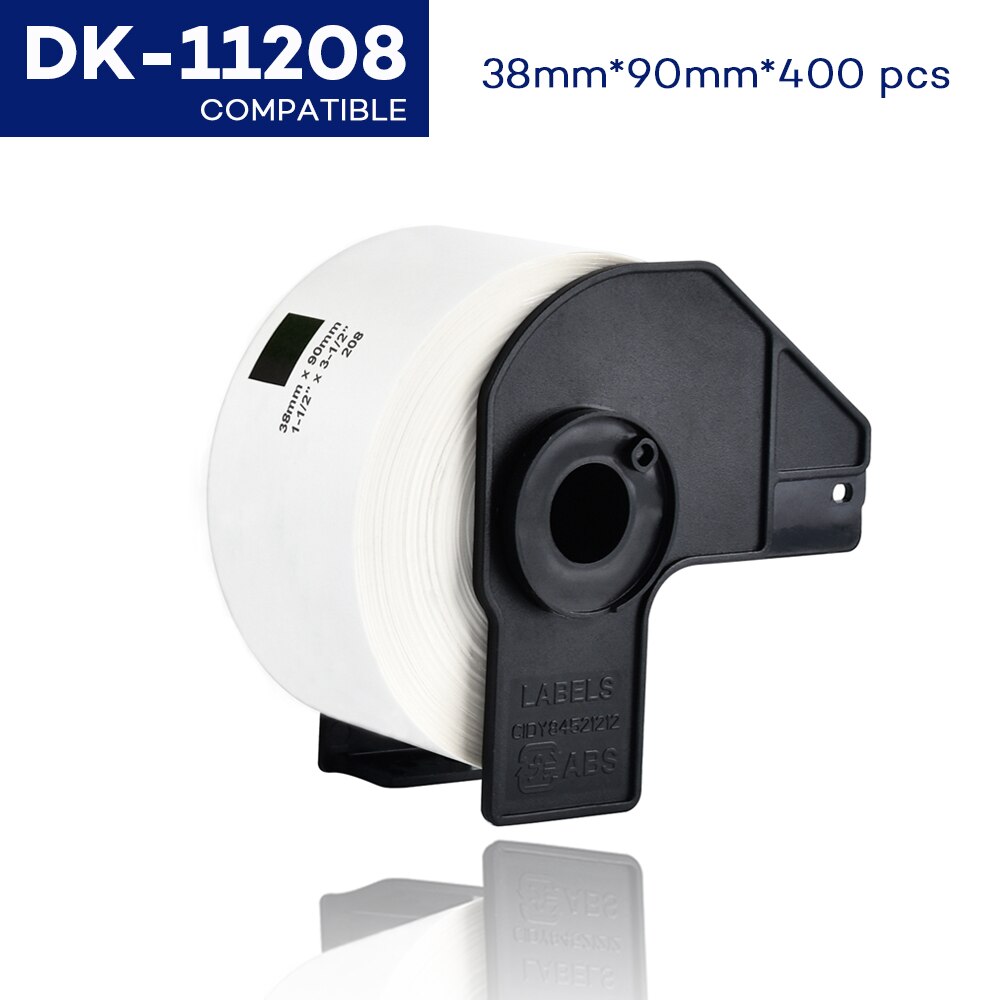 Thermal Paper Roll - 38mm x 90mm - 400 pcs - White - DK-11208 Compatible for Brother QL Label Printer