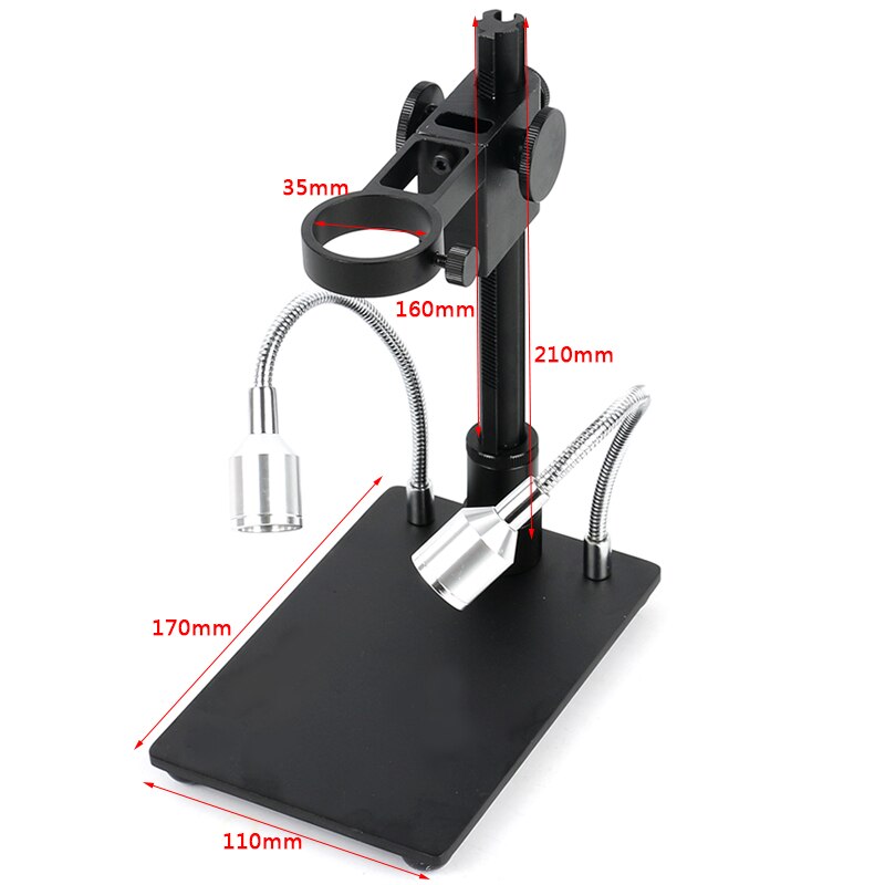 Adjsutable Usb Digitale Microscoop Camera Stand Aluminium Houder Beugel Tafel Met Led Licht Verlichting Voor Pcb Solderen