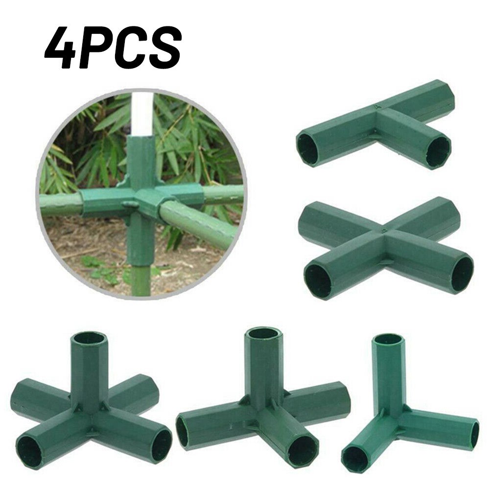 Conector de empalme de PVC para invernadero, soporte estable de alta resistencia, adaptador de 3, 4 y 5 vías, para jardín, 4 Uds.