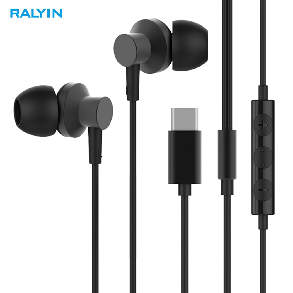 Type C earphone USB C Earbud With High Resolution Audio headset In-Ear Earphone with micphone button on cable usb c earphone