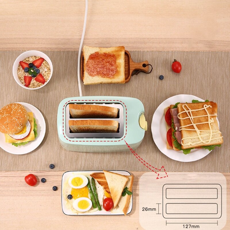 2 Slice Stainless Steel Electric Toaster Auto Bread Toast Maker Baking Machine