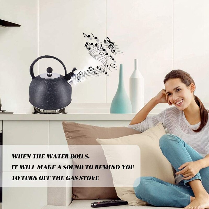 Whistling Tea Kettle, Teapot with Loudd Whistle and Anit Handle, Food Grade Stainless Steel Water Kettel for Home