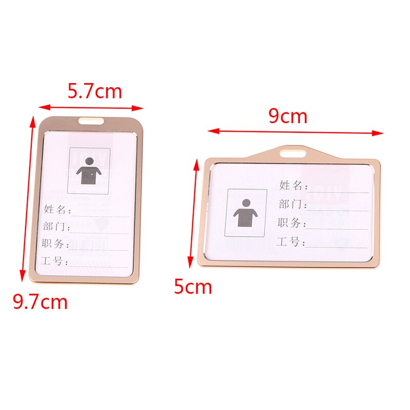 1pc Work Name Card Holders Aluminum Alloy Card Holder Business Card ID Badge Holder Vertical Metal ID Business Case