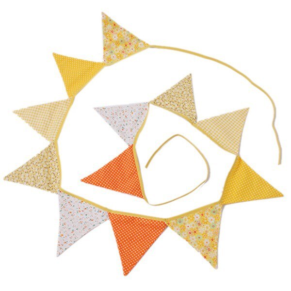 Banderas de tela coloridas para decoración de bodas, banderines, guirnaldas de , decoración DIY para el hogar y la habitación, novedad de: Yellow