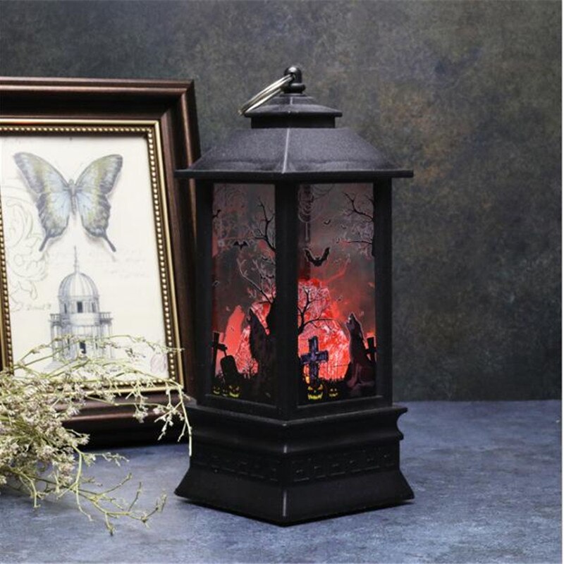 Halloween LED Night Light Portable Halloween Pattern Lamp Handled Halloween Party Decoration